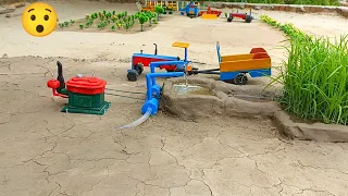 diy tractor mini double water pump | mini diesel engine water pump | mini creative | sahil ips