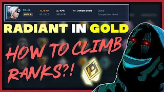 RADIANT PLAYS IN GOLD (smurfing) | How to get out of IRON, BRONZE, SILVER & GOLD in Valorant Ranked?