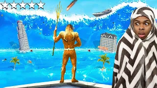 CAN AQUAMAN SURVIVE THE END OF THE WORLD TSUNAMI IN GTA 5! (GTA 5 MODS RP)