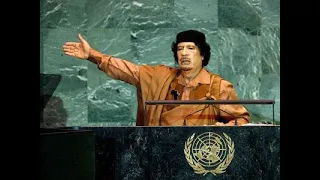 Muammar Gaddafi Addresses The United Nations General Assembly