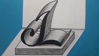 How To Draw 3d Letter L On Flat Paper / Easy Writing For Beginners / Trick Art With Pencil - Marker