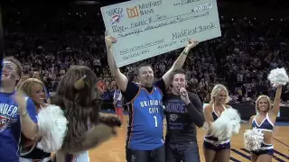 OKC Thunder fan swishes a 20k HALF-COURT SHOT!