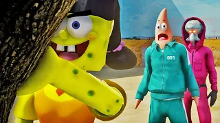 SQUID GAMES But It's SPONGEBOB In GTA 5 (Squidward Games)