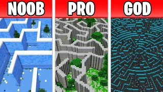 Noob Vs. Pro Vs. GOD Maze Challenge in Minecraft...