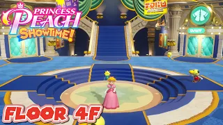 Princess Peach: Showtime! - Floor 4F - 100% Walkthrough (All Sparkle Gems & Ribbons)