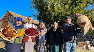 Azerbaijan Traditional Pilaf from a Big turkey for the Family! Life İn a Remote Village