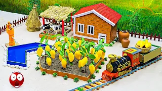 Unique DIY  Farm Diorama with house for cow, pig, fish pond | how to plant a carrots field # 51