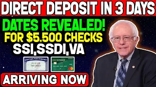 Direct Deposit in 3 Days! New $5,500 Checks Pay Dates Revealed For Social Security SSI SSDI VA