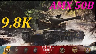 AMX 50 B - 9.8K /Ace/Top Gun/High Caliber/Tank Sniper/World of Tanks