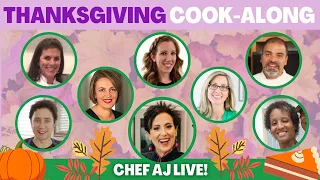 AN SOS-FREE VEGAN THANKSGIVING COOK-A-LONG | Chef AJ LIVE! with Friends | Episode: 750