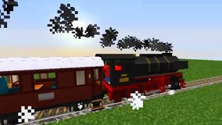 Minecraft - RailRoad - Steam Locomotive Ride - TrainCraft