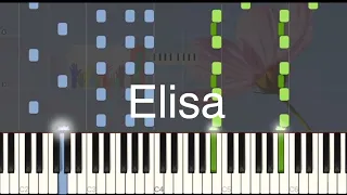 Serge Gainsbourg - Elisa - Medium piano tutorial