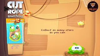 Cut the Rope Remastered: Level 1-2 Yellow+Blue Stars Gameplay Walkthrough #Shorts