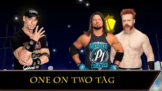 WWE 2k23-One Vs Two,John Cena VS. AJ Styles Sheamus Gameplay #diamondgamerz