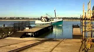 Unslipping fishing trawler in Berg river - Westcoast, South Africa