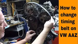 How to change a timing cam belt, here on a VW AAZ Golf Jetta Vanagon