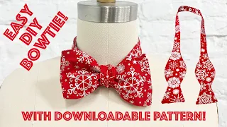 How To Sew An Easy DIY Bow Tie Step By Step With Pattern! | Sew Anastasia
