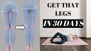 Longer & More Straight Legs in 30 Days | 8 Best Exercises to fix false wide hip, 5 mins!【Eng Sub】