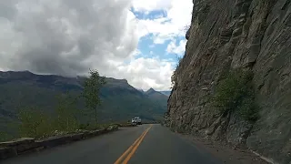 Going-to-the-Sun Road Driving West in Glacier National Park Scenic Montana Drive September 2021