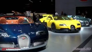 3 Bugatti Veyron Grand Sports (YELLOW!!) - Dubai Motorshow 2011 with GTspirit.com