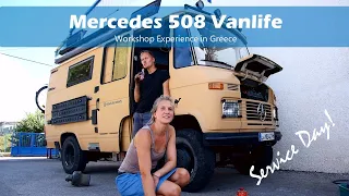 Mercedes 508 Vanlife - Service Day - Workshop Experience in Greece