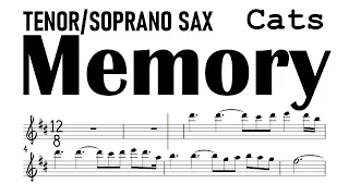 Memory from Cats Tenor Soprano Sax Sheet Backing Track Partitura