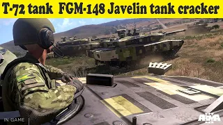 Ukraine Military Destroy  T 72 tank  FGM 148 Javelin tank cracker Arma 3