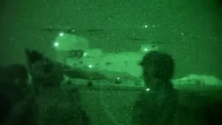 Operation Mountain Jaguar- Helicopter landing at night and Afghans tending poppy plants | AiirSource