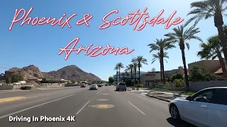 Camelback Road 4K- Driving in Phoenix Scottsdale Arcadia Arizona Ambient Drive