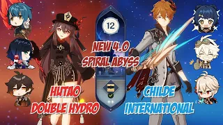 Childe vs Fontaine?! Hutao Double Hydro & Childe International - Spiral Abyss 4.0 - Floor 12 9 Stars