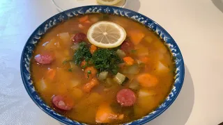 Mixed soup Solyanka - Tasty and Simple