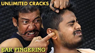 Ear Fingering by Asim Barber | Heavy Oil Ear Massage ASMR |Head Massage | Chiropractic Neck Cracking