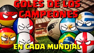 GOLES DE LOS CAMPEONES EN CADA MUNDIAL COUNTRYBALL