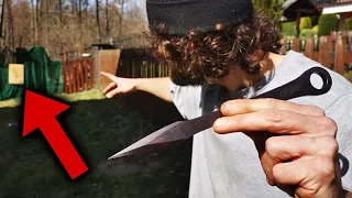 LONG DISTANCE Knife Throwing (New Record) Dark Kunai