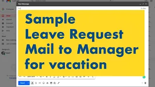 Leave Request Mail to Manager for Vacation