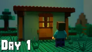 LEGO Minecraft Survival Day 1 (Stop Motion Animation)