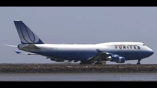 HD RARE United Airlines 747-422 N174UA Tulip Livery Takeoff from San Francisco International Airport