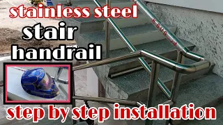 Stainless steel stair handrail installation/step by step installation/BOB STYLE OFFICIAL