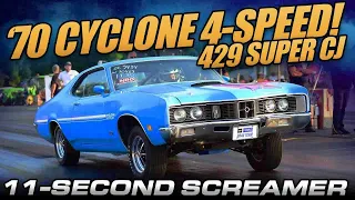 429 Super Cobra Jet 4-Speed 1970 Cyclone Spoiler | 750HP Mercury Goes 11s on Stock Tires!