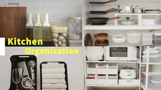 Tidying tips and items for a very well-organized small kitchen