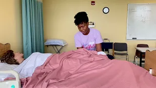 How to Move a Resident to the Side of the Bed (1 assist )/ Nursing Skill