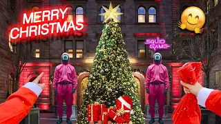 SQUID GAME PINK SOLDIERS ESCAPES SANTA CLAUS IN REAL LIFE (Epic Parkour Action POV) | HIGHNOY