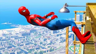 GTA 5 Jumping from Biggest Buildings  - GTA V Gameplay, Funny Ragdolls, Parkour Fails Moments