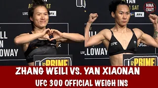 UFC 300 Official Weigh ins: Zhang Weili & Yan Xiaonan