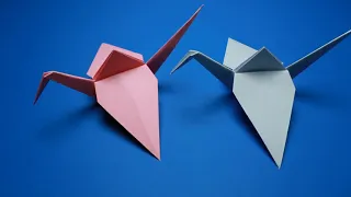 Как сделать журавлика из бумаги. Оригами журавлик