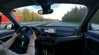 2021 BMW X1 Top speed Autobahn chace Ferarri! Nuremberg - Stuttgart 1 hour drive