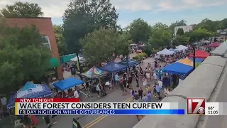 Wake Forest considers curfew as teen problems continue this year