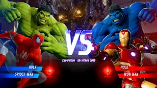 Hulk & Red Spider-Man Vs Blue Hulk & IronMan (Very Hard) AI Marvel vs Capcom Infinite