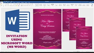 FUCHSIA PINK WITH GOLD | How to make WEDDING INVITATION in Microsoft Word | Cassy Soriano