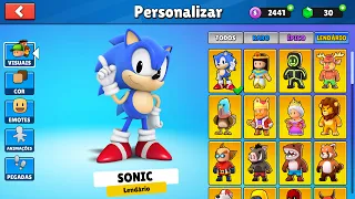 Liberando a skin do SONIC no Stumble Guys